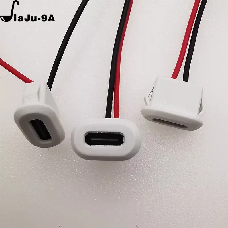 USB Typ C 2-polige Anschluss buchse Buchse Typ C 3a 30V Oval mit Kabels trom Schnell ladegerät Jacker Port USB-C Ladegerät Steckdose