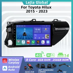 토요타 하이럭스 2015-2023용 안드로이드 카멀티미디어 플레이어, 카플레이 자동 GPS 네비게이션 스테레오 2딘 4G