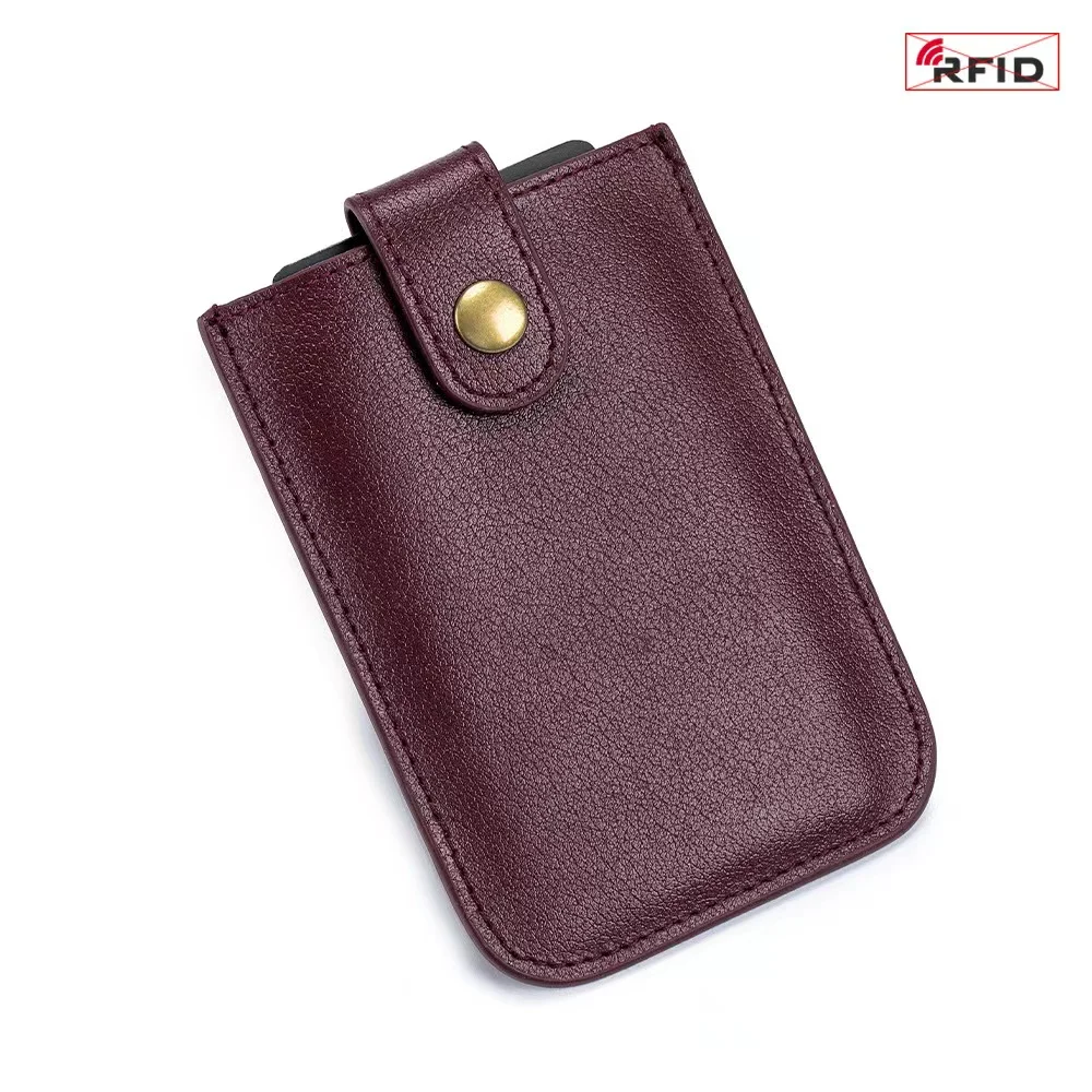 Neue vintage klassische drawcard tasche rfid leder ultra-dünne visitenkarte tasche tragbare kompakte karte tasche für männer