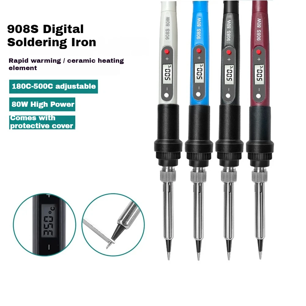 80W soldering iron endothermic LED digital display adjustable temperature thermostat soldering iron set home maintenance Tools