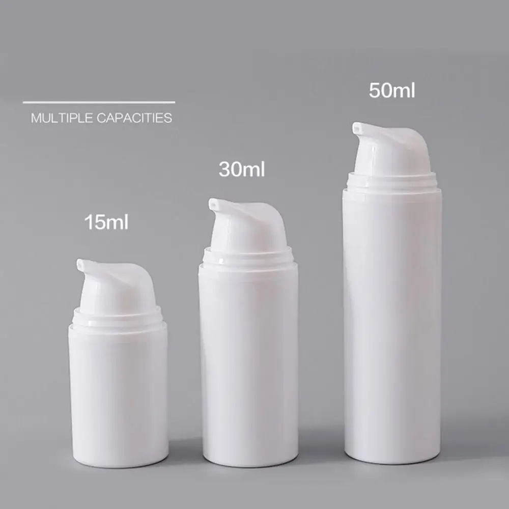 15/30/50ml Airless Pump Bottle Empty White Liquid Bottle Plastic Lotion Cream Empty Lotion Container Refillable Bottles