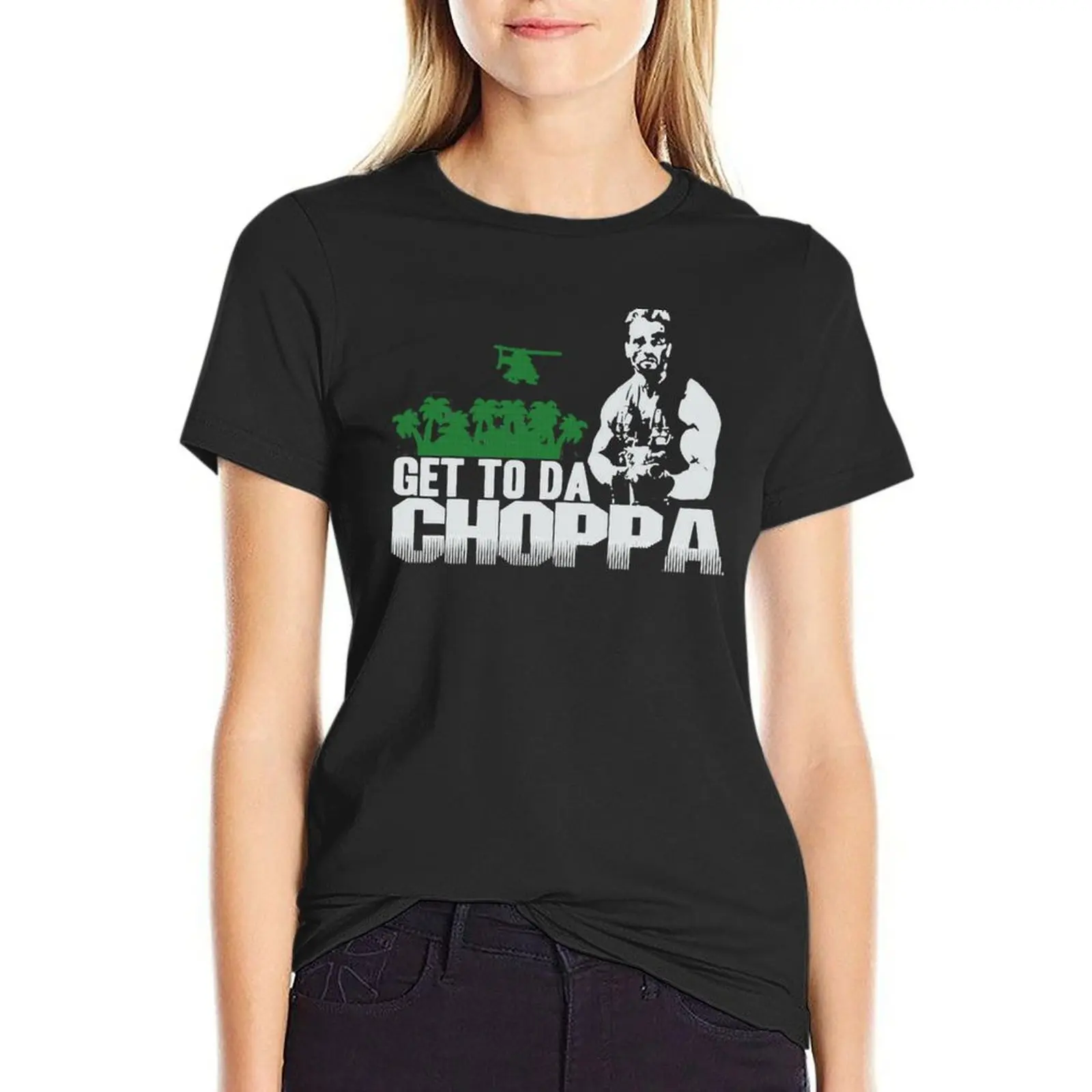 Get To Da Choppa T-Shirt plus sizes summer clothes animal print shirt for girls Womens clothing