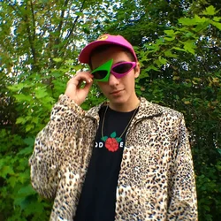 Novelty Party Sunglasses 80s Asymmetric Glasses Hot Pink and Neon Green Glasses Hip Hop Dance Halloween Party