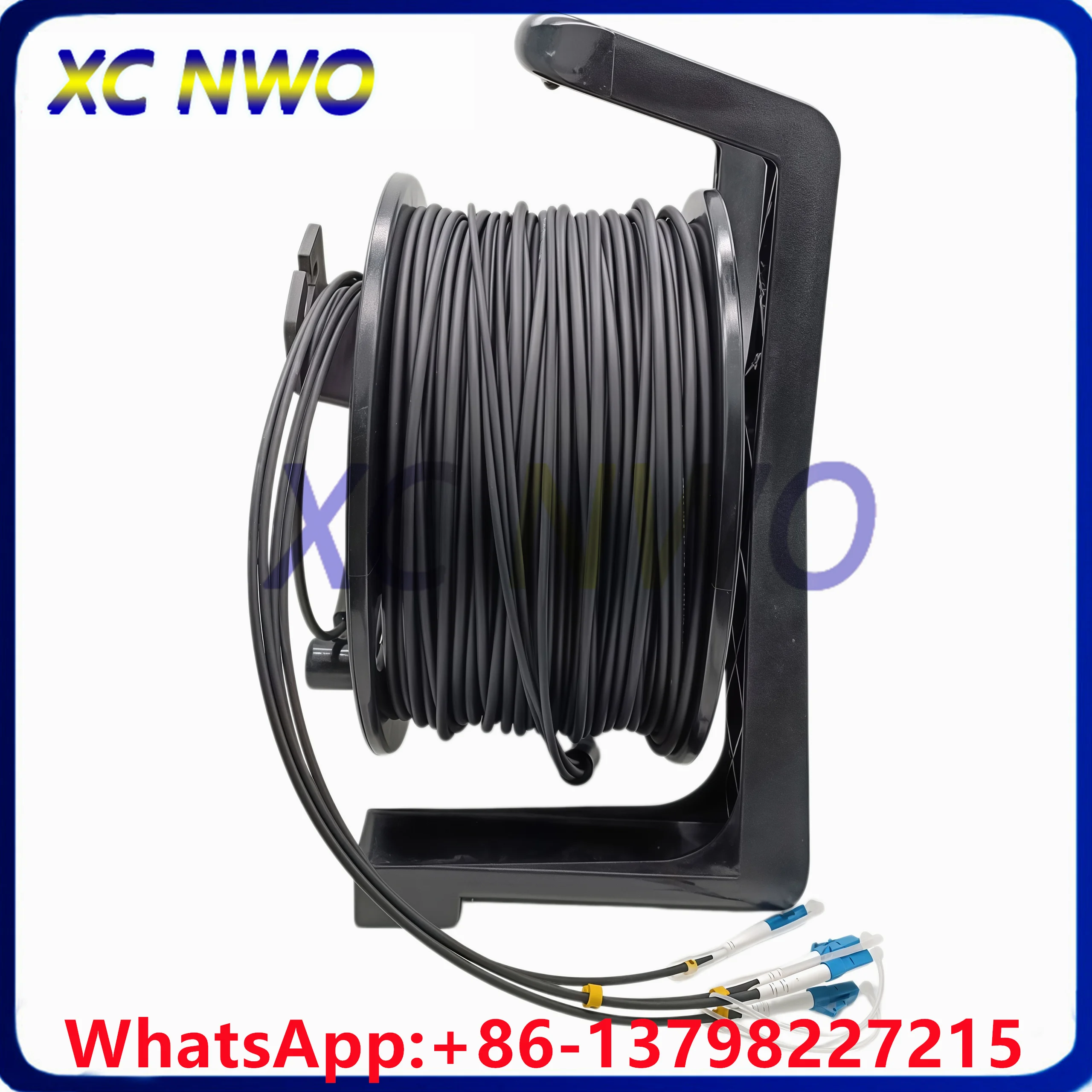 9/125,4C,SM,G657A1,TPU Armored Black Cable,Dia:4.5Mm, LCUPC-LCUPC Fiber Optic P…