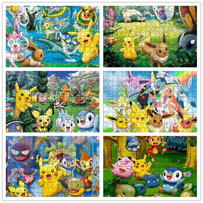 

Pikachu Puzzles for Adults & Children 35/300/500/1000 Pieces Mini Jigsaw Puzzle Funny Family Games Home Decoration