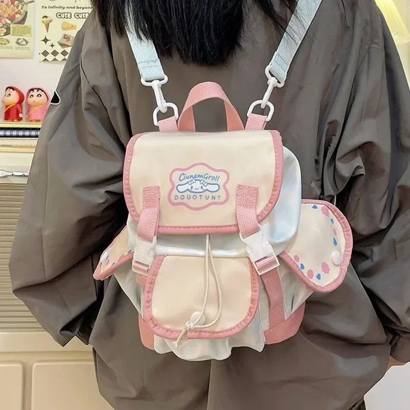 

Sanrio hello kitty donut cinnamon embroidery backpack women's school bag computer storage shoulder bag student handbag