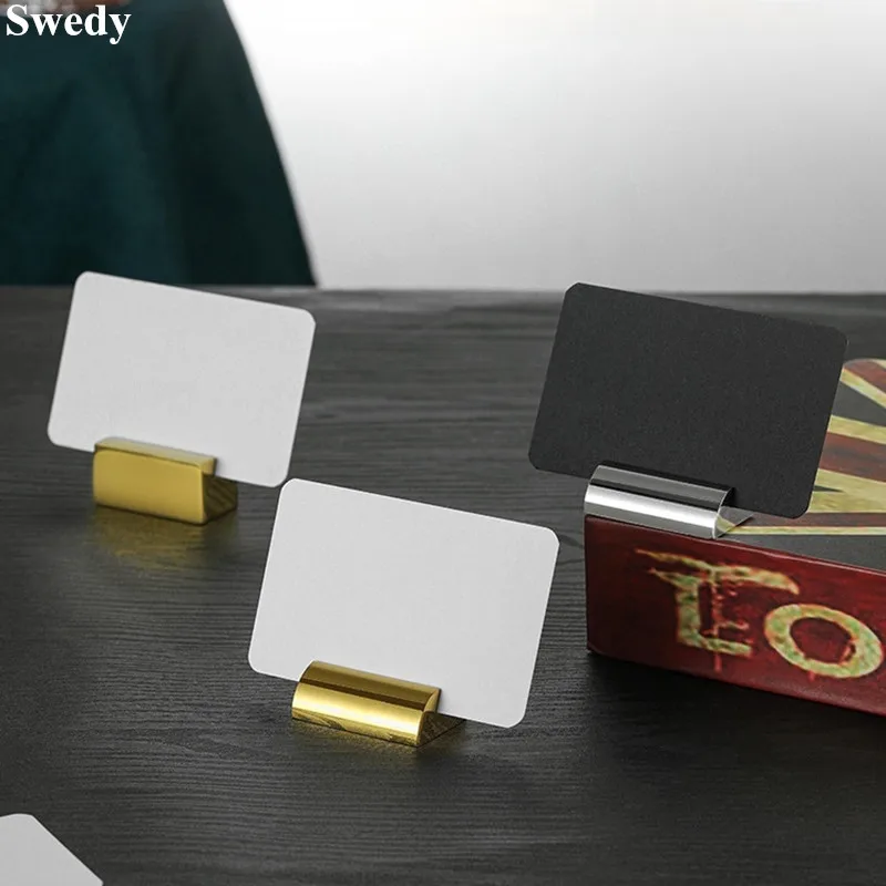 Stainless Steel Table Number Name Place Card Holder Menu Memo Price Label Paper Tags Wedding Photo Picture Sign Holder Clip