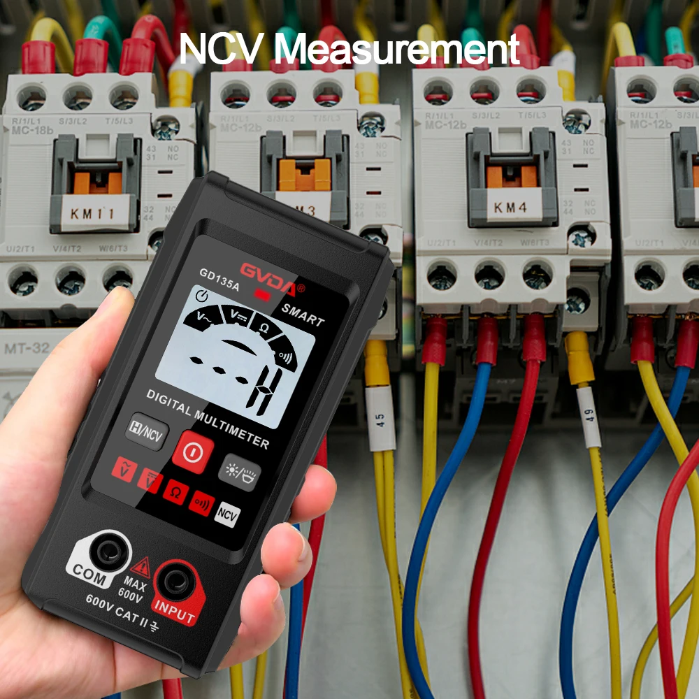 Multimetr GVDA cyfrowy profesjonalny miernik napięcia AC DC True RMS Multimetro automatyczny tester rezystancji NCV inteligentny woltomierz