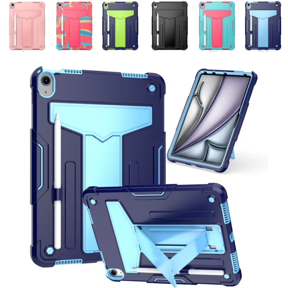 Robuuste Armor KidsCase voor Apple IPad Air 11 Inch 2024 Tablet Stand Cover Kickstand Cover voor IPad Pro 11 Air 4 5 10.9 2022