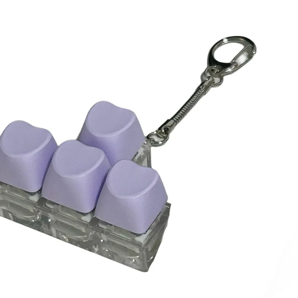 

Portable DIY Keyboard Fidget Keychain Keys Button Relief Stress Clicker Toy 4Keys Pass The Time Finger Keyboard Cap