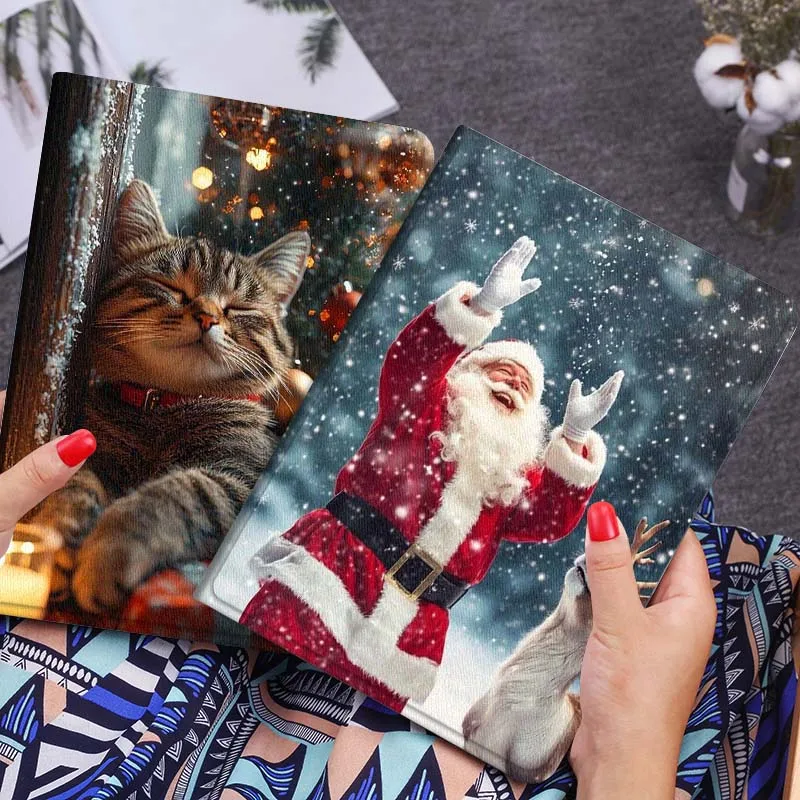 

Santa Claus Reindeer Snow Gift Tablet Case For Huawei Honor MatePad MediaPad Air 5 6 7 11 V6 V7 V8 V9 X9 X8 T10 T10s C5e T5