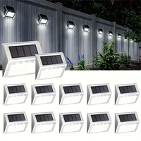 1/2/6/12 PCS Solar Deck Lights 3 LED Outdoor Staircase Lights Stainless Steel Waterproof LED Solar Fence Lights