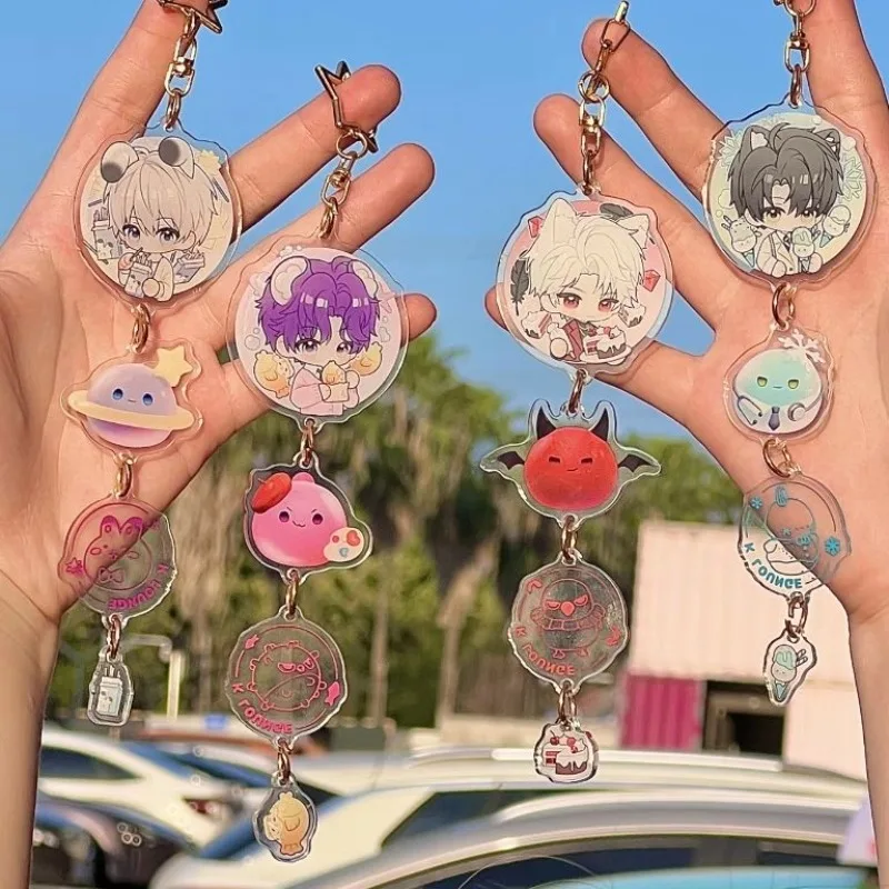 

Love and Deepspace Anime Keychain Sylus Zayne Key Chian Bags Keyirng Pendnat Kids Friends Gift for Fans Collection Ornament