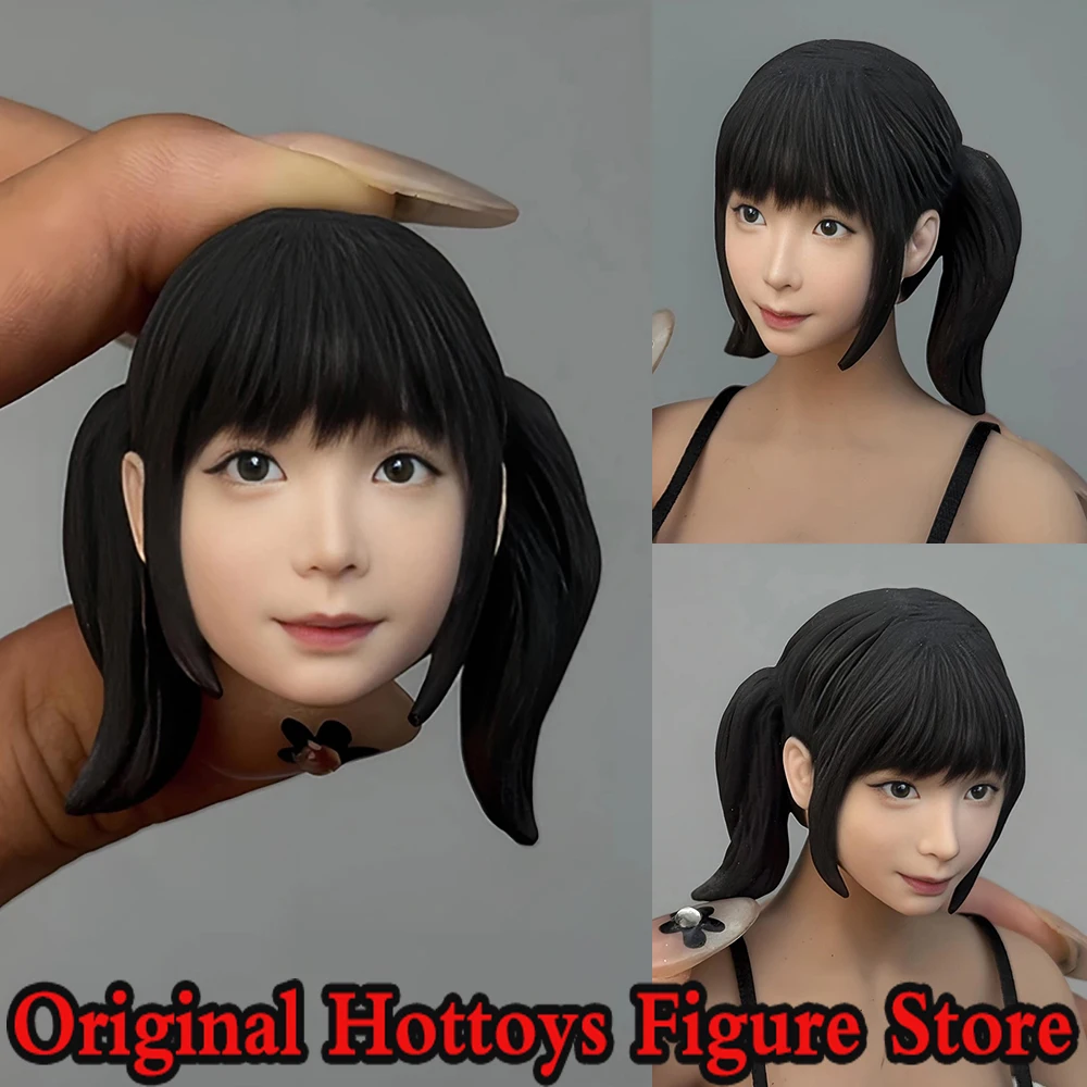 

In Stock 1/6 Scale Female Soldier Head Sculpture Cute Girl Mini Head Carving For 12-inches Action Figure Model Doll Toys