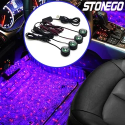 STONEGO 4-in-1 auto-interieur Kleurrijk LED-licht USB decoratieve sfeerlamp