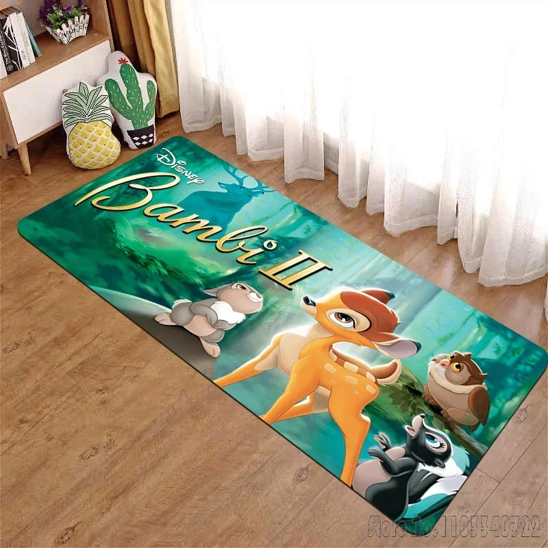 Cartoon Bambi Doormat Entrance  Rug Carpets 80x120cm Decor for Bathroom Kids Floor Mat Living Room Children's Bedroom Sofa