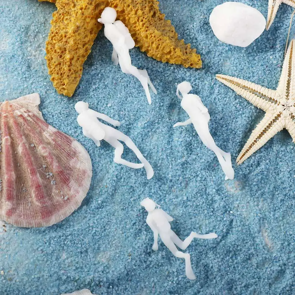 

Decorative Diver Action Figures Model 3D Plastic Micro Landscape Diver Model White Unpainted Diver Figurine Toys Desk Decoration