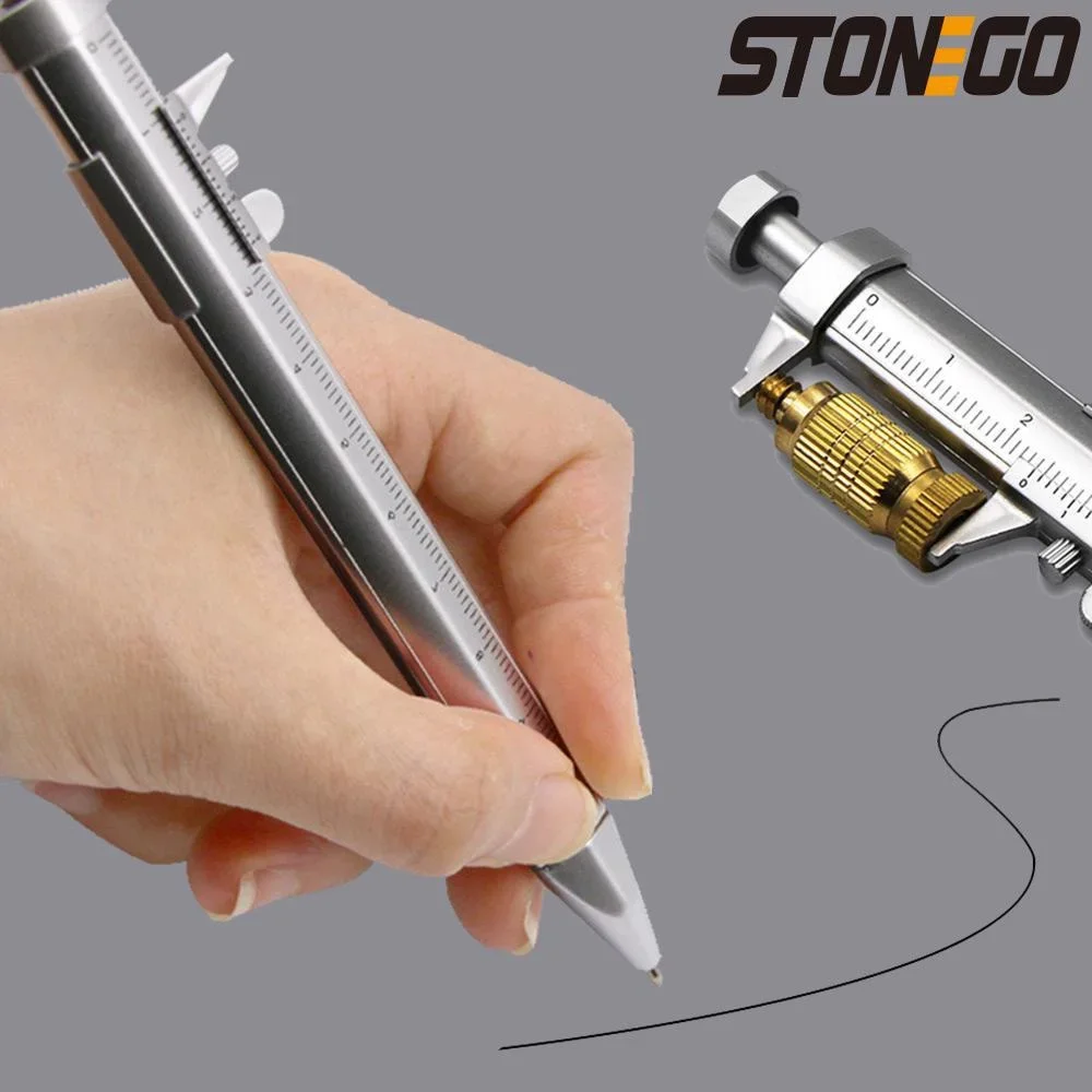 Multifunctional Ballpoint Pen Caliper Design Measuring Tool Creative Writing Instrument Student Office Supplies Ruler Scale