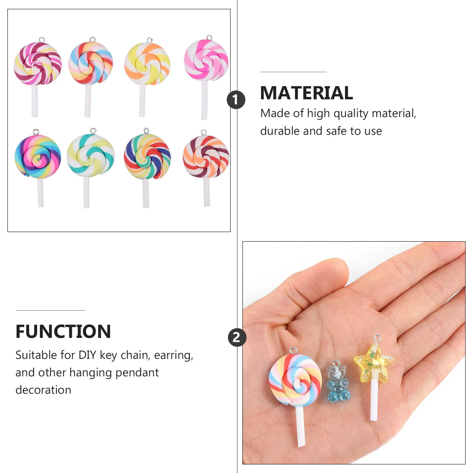 30Pcs Colorful Resin Pendants Jewelry Making Charms Kit Earring Necklace Keychain Bracelets Supplies for Women Men