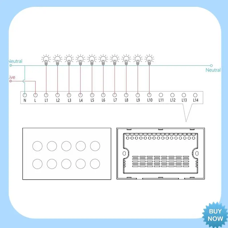 

A47Z WIFI Smart Touch Light Wall Switch Interruptor Glass Panel 8 Gang Tuya Smart Life For Alexa Google Home Easy Install White