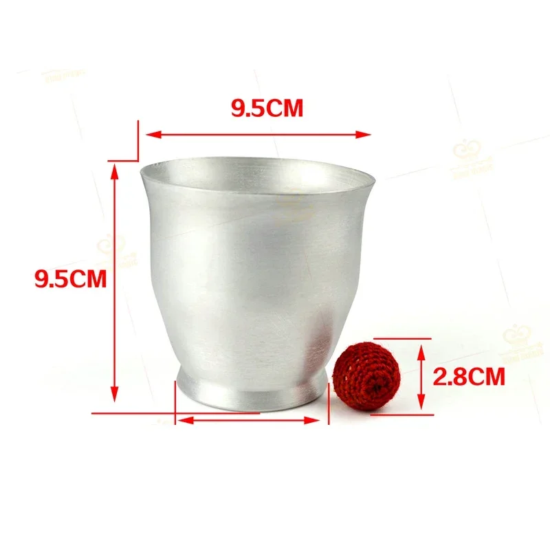 Tazza per tritare in alluminio con sfera magnetica Trucchi magici da palcoscenico Tazza e palline Illusione Magia Magie Magicians Prop Gimmick Illusion