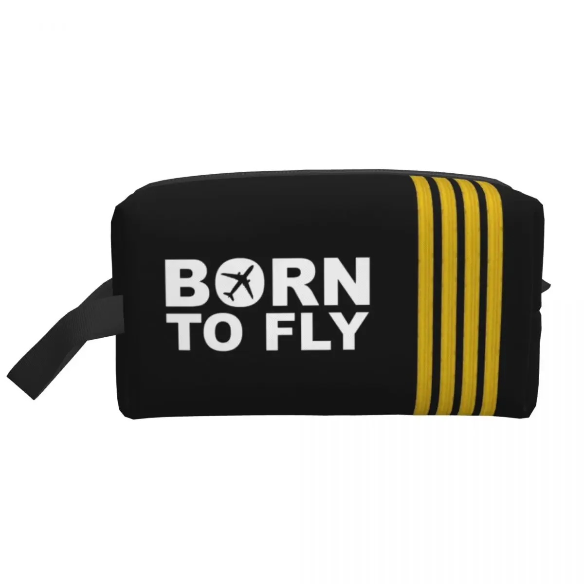 Born To Fly Captain Stripes Flight Pilot Сумка для туалетных принадлежностей Авиация Авиатор Самолет Макияж Косметика Женская сумка для хранения Dopp Kit Case