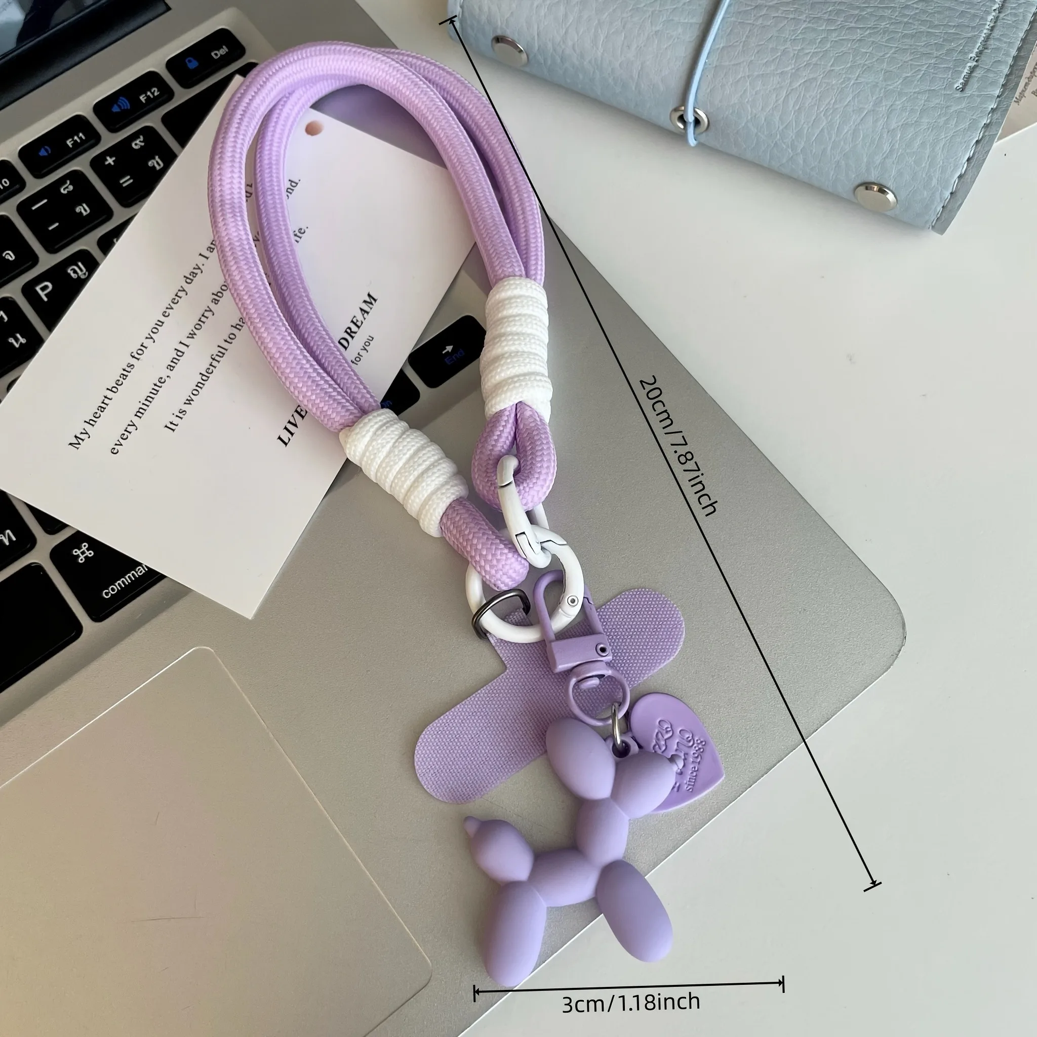 Tali Pergelangan Tangan Ponsel Bentuk Anjing Balon Kreatif, Aksesoris Casing Ponsel Universal, Liontin Portabel Anti-Selip Anti-Jatuh