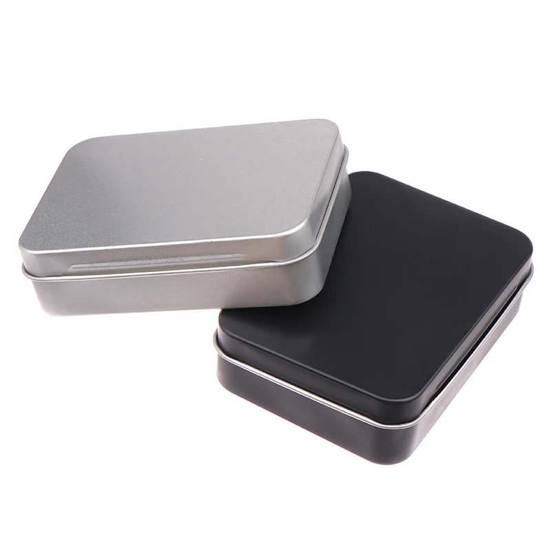 1PC Frosted Household Iron Storage Box Tin Plated Metal Container Hinged Lid Small Empty Storage Box