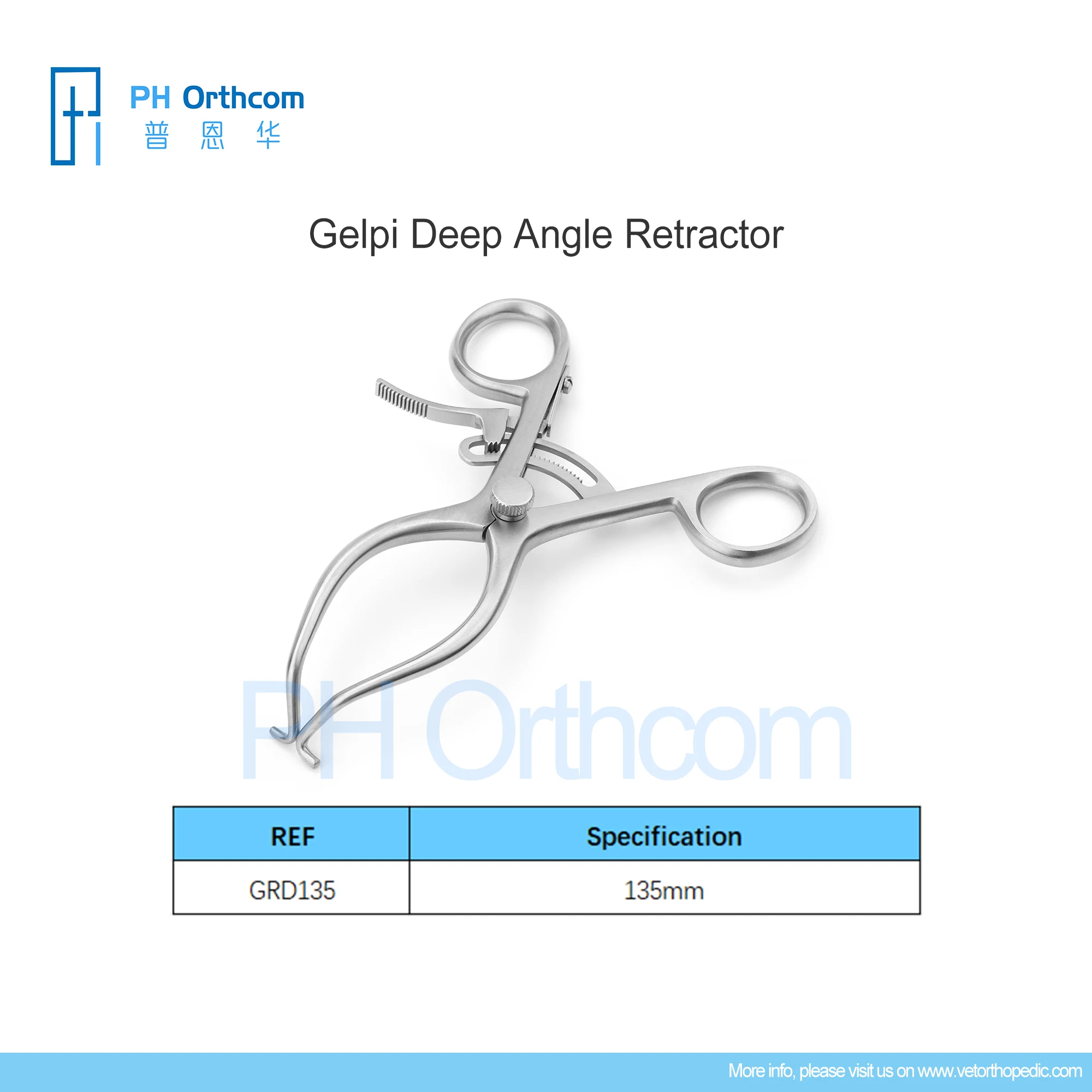 Gelpi Deep Angle Retractor Veterinary Orthopedic Instrumentation for Pet Care Medical Devices and Tools