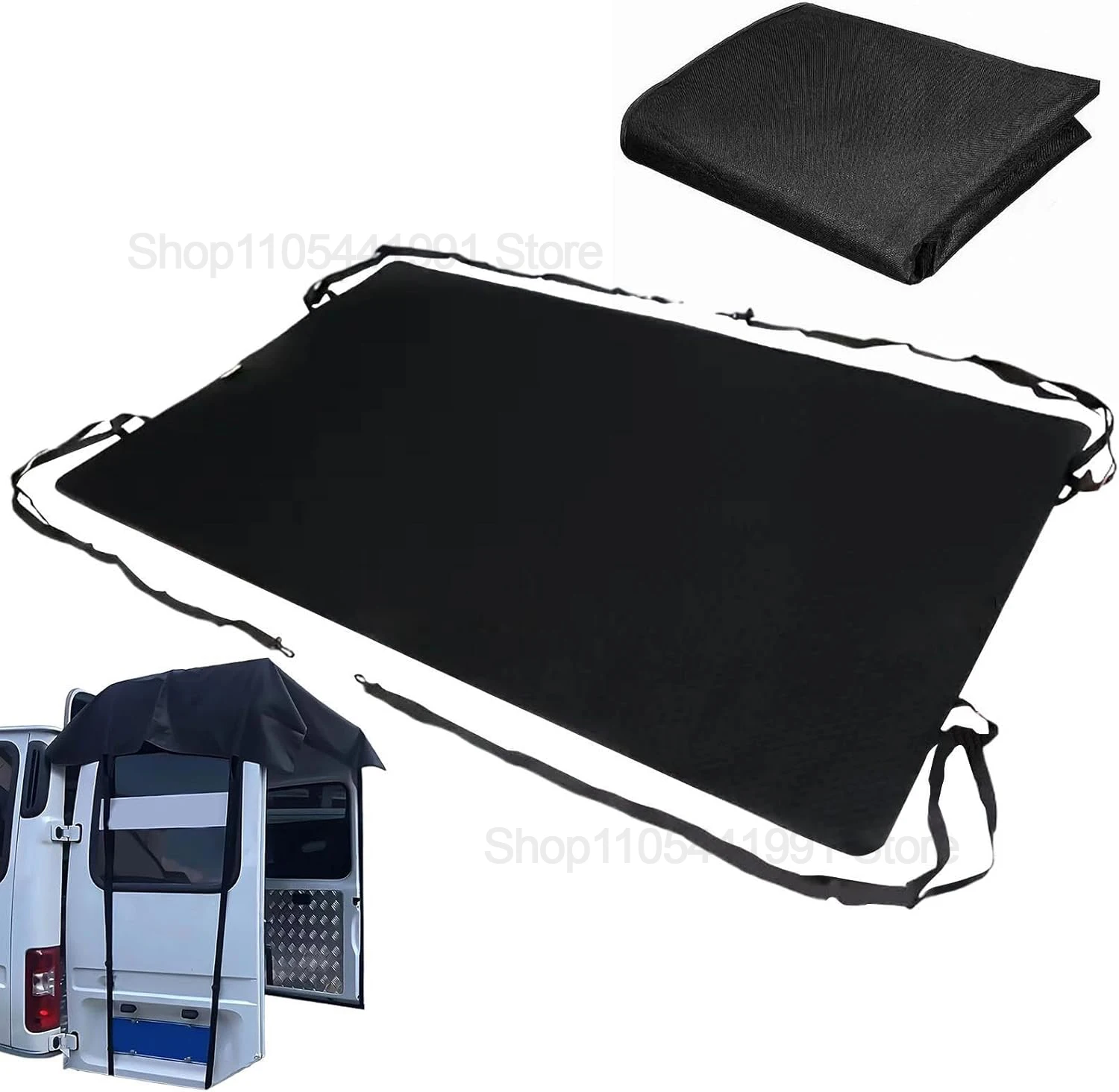 

Van Back Door Awning Black Rear Barn Door Awning Oxford Cloth 180x114cm Provides Effective Sun Protection Waterproof for RV Van