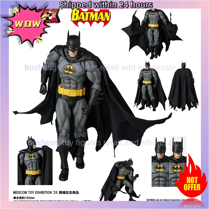 Original Medicom Toy Mafex 270 Batman Knight Crusader Batman Black Ver No.270 Exhibition 25 In Stock Anime Action Figures Toy