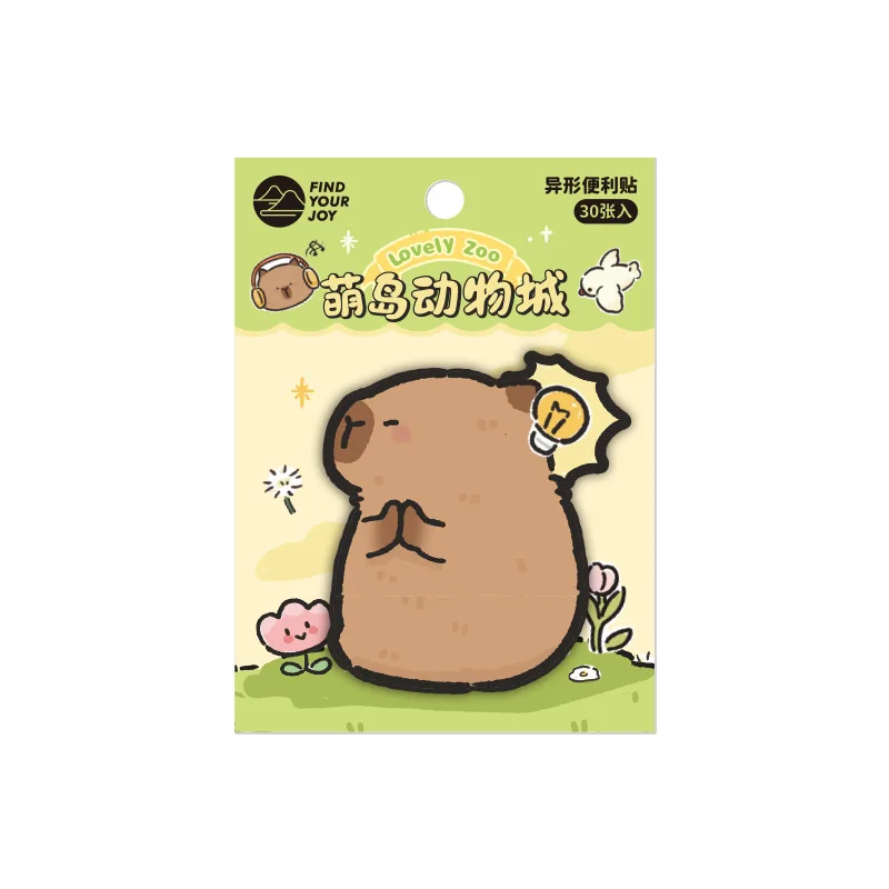 Cute Sticky Notes 30 Sheets Kawaii Cartoon Sticky Notes Mini Cartoon Notes Animals Shape Markers Flags Self Stick Memo Pad