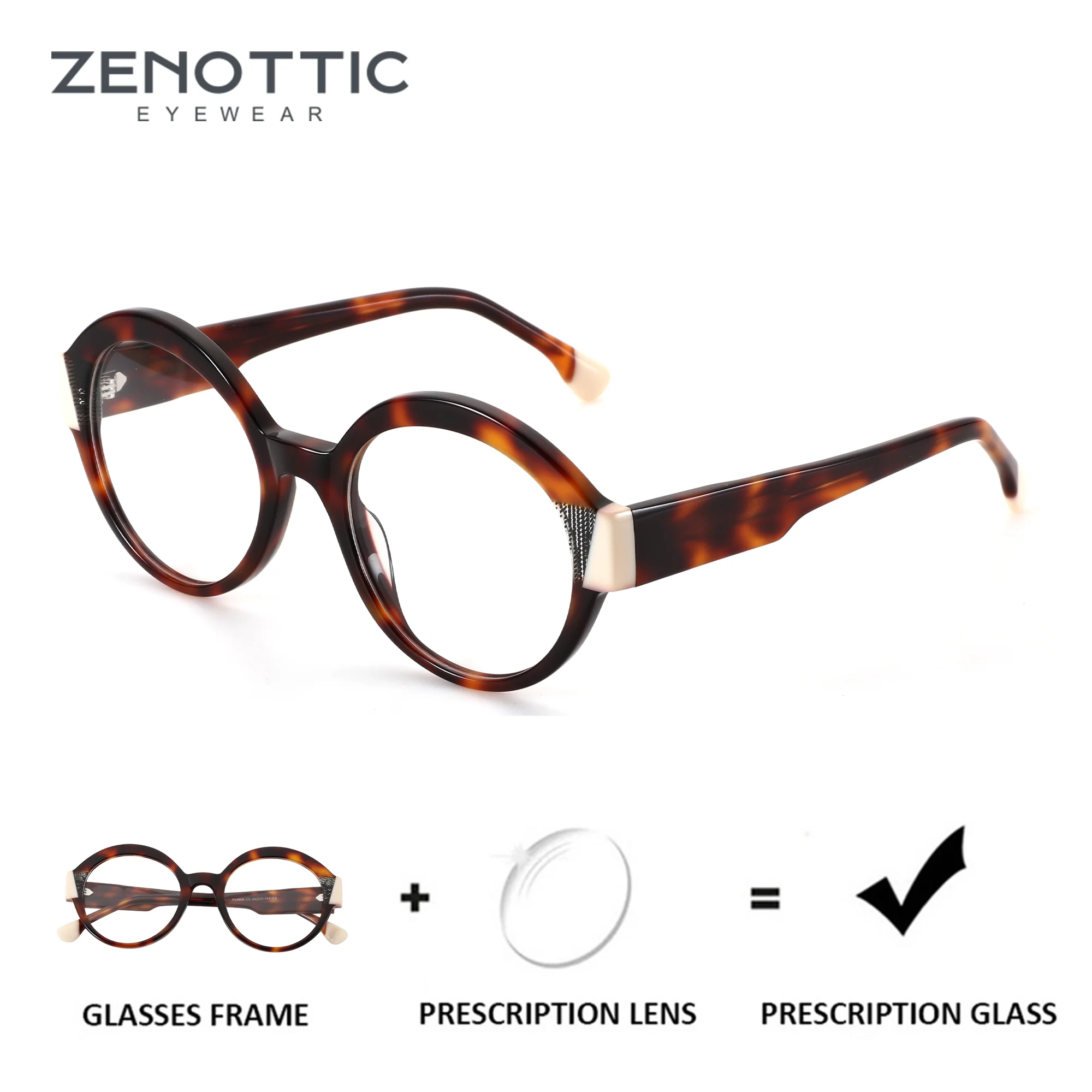 zenottic-s-サイズ-レトロラウンドカスタム処方メガネ男性女性用手作りアセテート累進-近視光学眼鏡