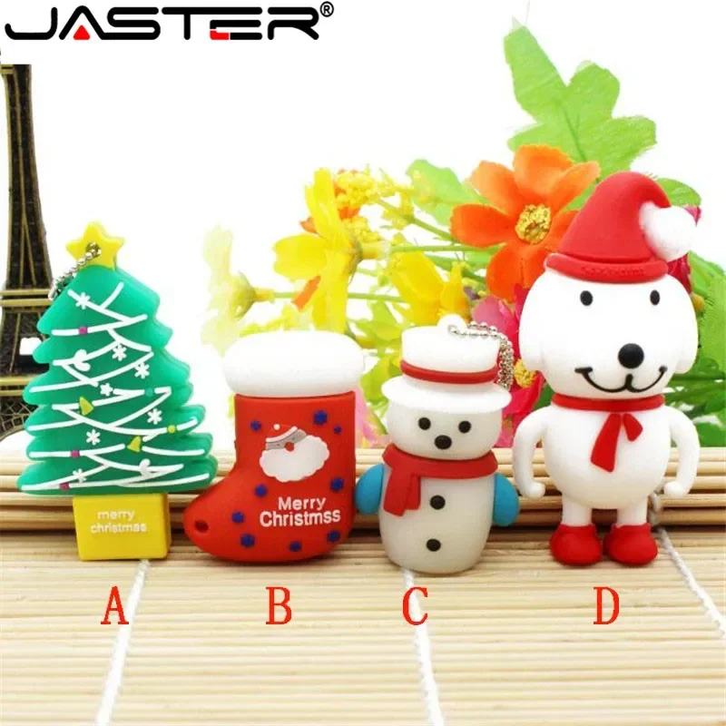 Christmas Tree Model USB Flash Drive 64GB Creative Gift Pen Drive 32GB Christmas Stocking Pendrive 16GB Cle USB Memory Stick 8GB