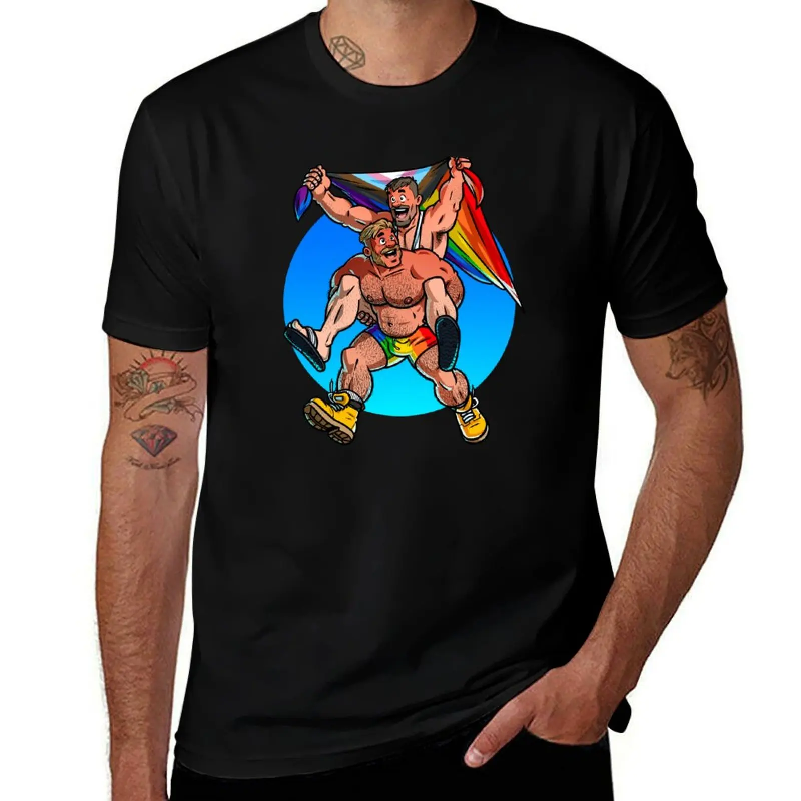 Pride Flag T-Shirt Daily Wear Plain Short Sleeve Shirt