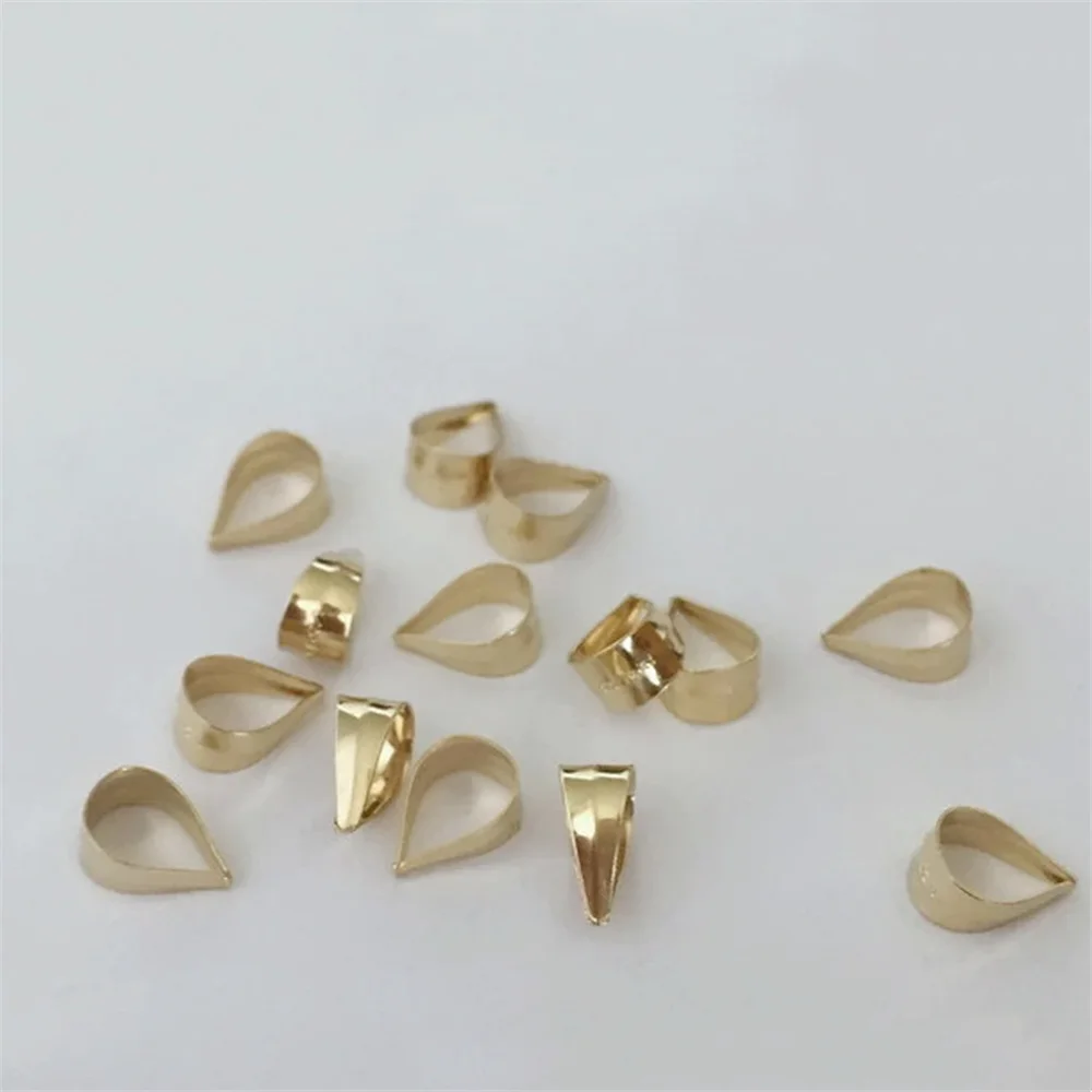 10 piezas de oro de 14K, bolas cerradas pequeñas para collar, colgante, fabricación de joyas