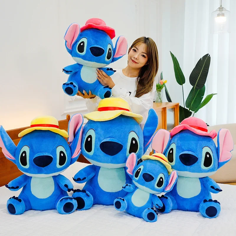 40-70cm Disney Hat Lilo & Stitch Stuffed Plush Cartoon Stuffed Plush Dolls Anime Plushie Toys Kawaii  Kids Xmas Birthday Gift