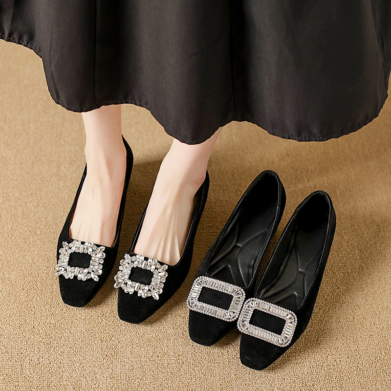 

*Модная популярная элегантная обувь среднего размера по цене, весенне-осенняя новая удобная повседневная обувь с квадратной головкой для женщин