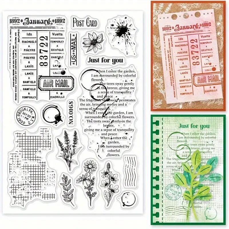 NEW Plant Background Clear Stamp Seal For DIY Scrapbooking/Photo Album Decorative Sheets 8005