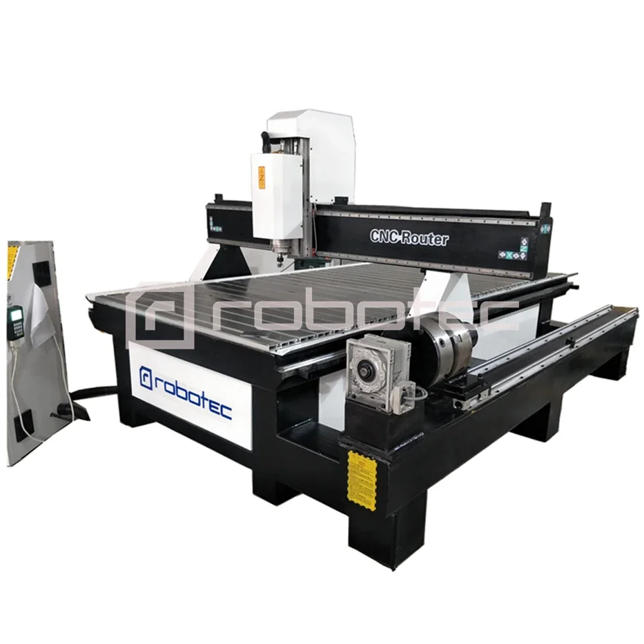 High Quality Wood Engraving Metal Milling Mould Making CNC Machine ATC Mini CNC Router 4 Axis For Sale With Rotary Table Mach3