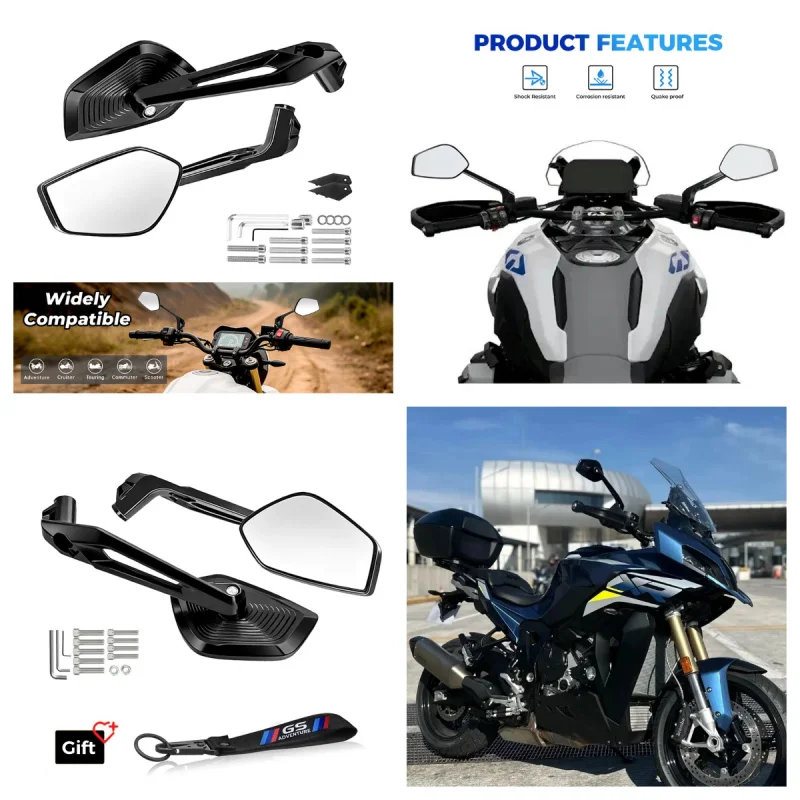 For BMW Motorrad R1250 GS R1200 GS Motorcycle CNC Rearview Mirror F750 GS F850 GS/ADVENTUER Aluminum Side Rear View Mirrors