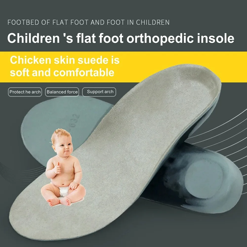 Children Kids Orthopendic Insoles Arch Support for Flat Feet Shoe Pads Insert O/X Type Leg Varus Orthotic Cushion Foot Corrector