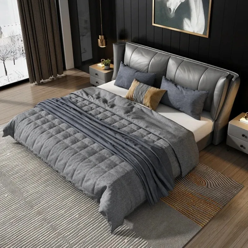 

Modern Cheap Double Bed Bedroom Elegant Low Profile Full Size Bases Bed Queen Twin House Storage Camas De Dormitorio Furniture