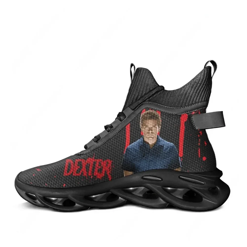 Dexter High Top Flats Sneakers TV Show Morgan Mens Womens Sports Running Shoes Sneaker  Lace Up Mesh Footwear Custom Shoe