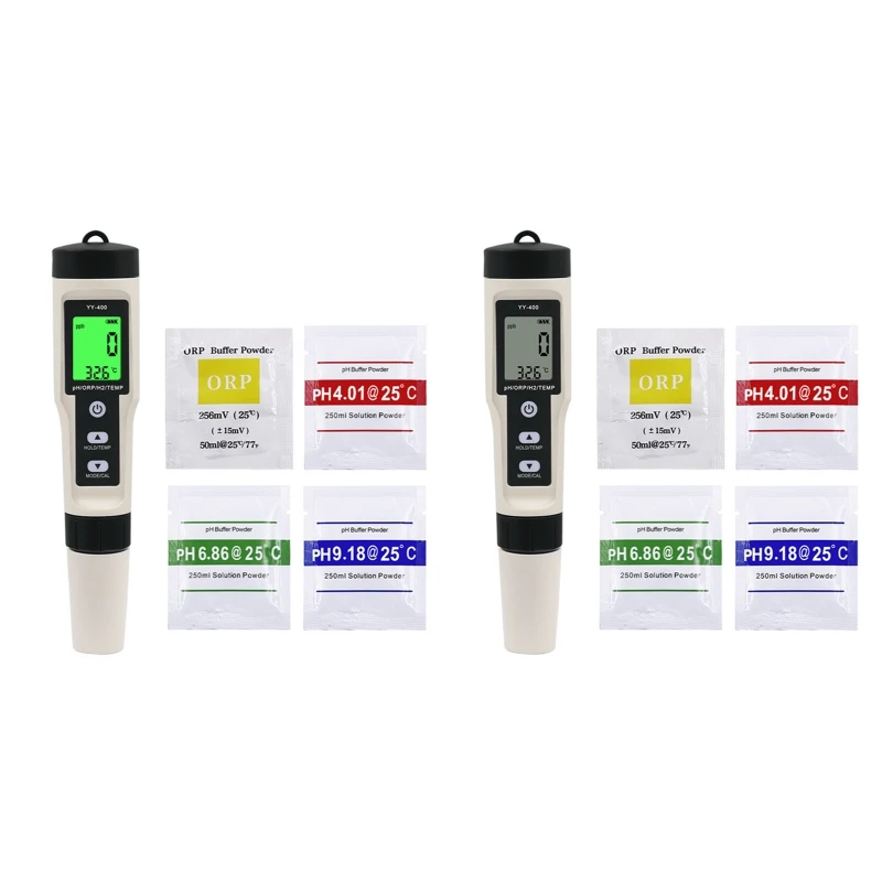 4-in-1 PH Meter Tester Digital Water Quality Test Meter pH ORP TEMP Test Pen High Accuracy for Drinking Water