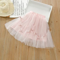 Children's half length skirt summer casual party dance skirt cute bow Mesh yarn breathable clothing ballet skirt mini skirt