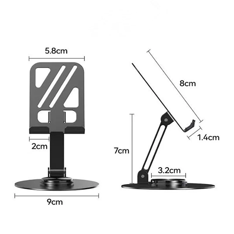 Metal 360 Rotate Mobile Phone Holder Adjustable Flexible Folding Mobile Phone Stand Mount Desktop Tablet Stand
