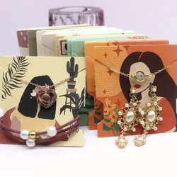 10/50pcs 7.4x7.4cm Fashion Women's Jewelry Packaging Cards Earrings Necklace Display Card Holder for DIY Jewelry Package Supply
