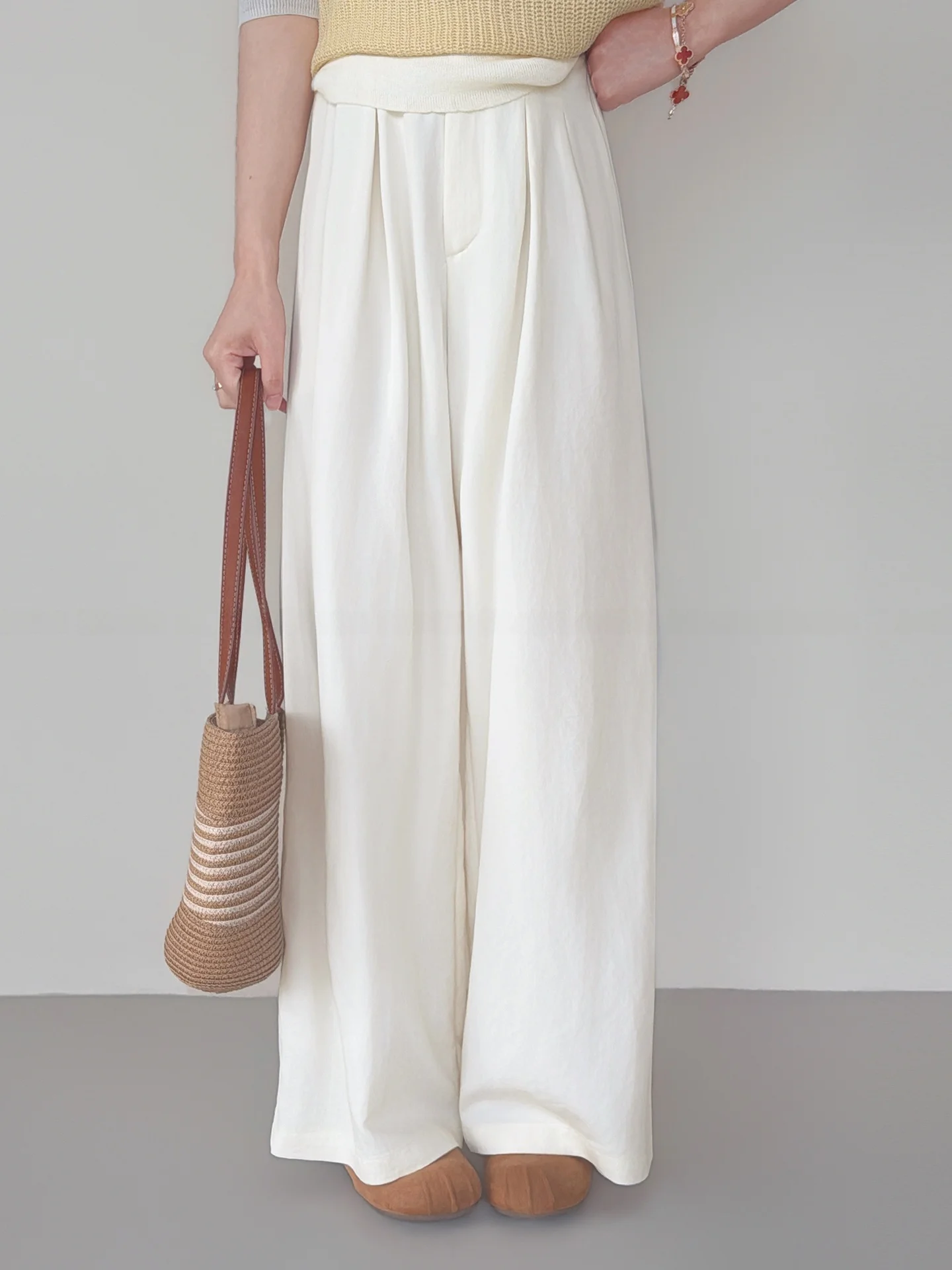 

Повседневные прямые брюки с широкими штанинами для женщин, весна-лето, новая модная коллекция, свободный крой, универсальные прямые брюки для повседневной носки