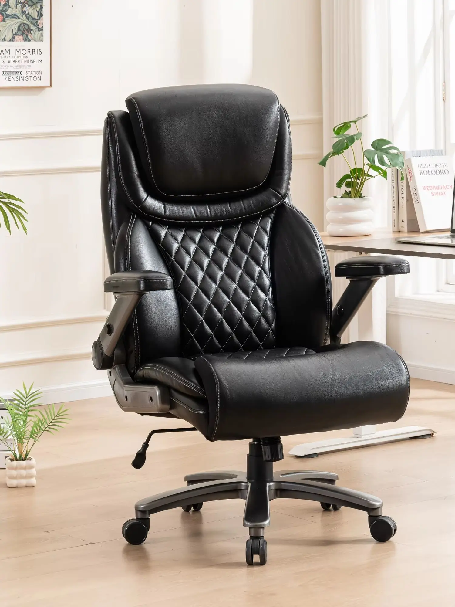 500lbs Großer und hoher Bürostuhl, Schwerstuhl für schwere Menschen, verstellbarer ergonomischer Lendenstütze Executive Chair, Großer